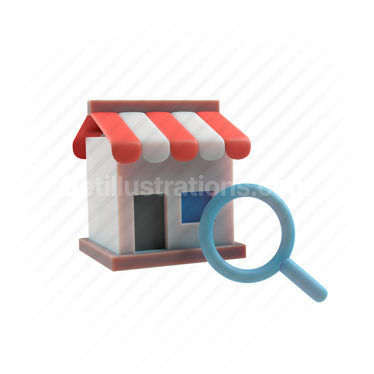 find, magnifier, store, shop, shopping, location, destination